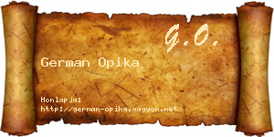 German Opika névjegykártya